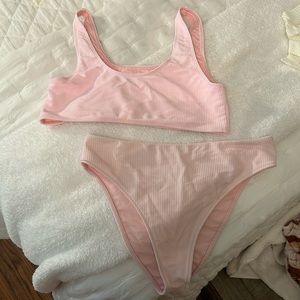 Frankie’s Bikini’s (Conner Ribbed Scoop Top/Jenna High Waist Bikini Bottom)